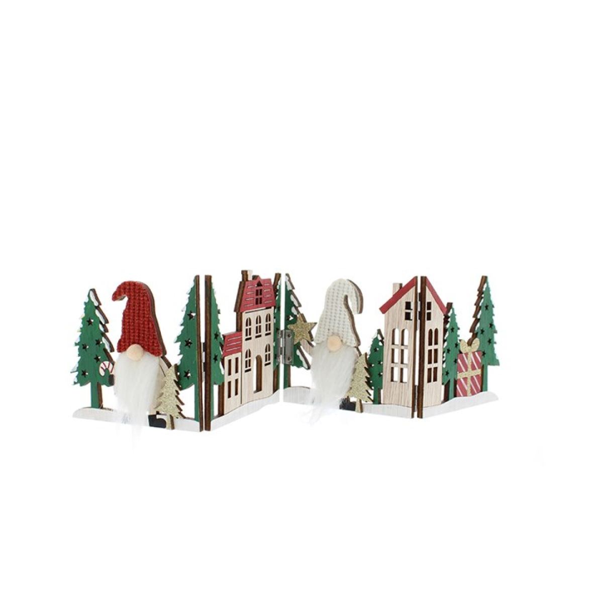 40cm Gonk Village Scene Christmas Decoration