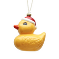 Christmas Duck Glass Hanging Decoration