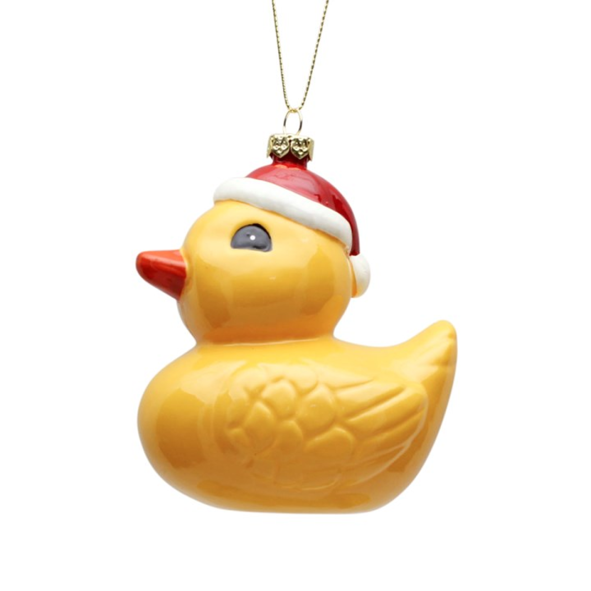 Christmas Duck Glass Hanging Decoration