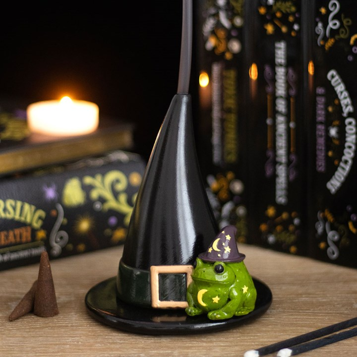 Magic Toad and Witch Hat Incense Cone Holder