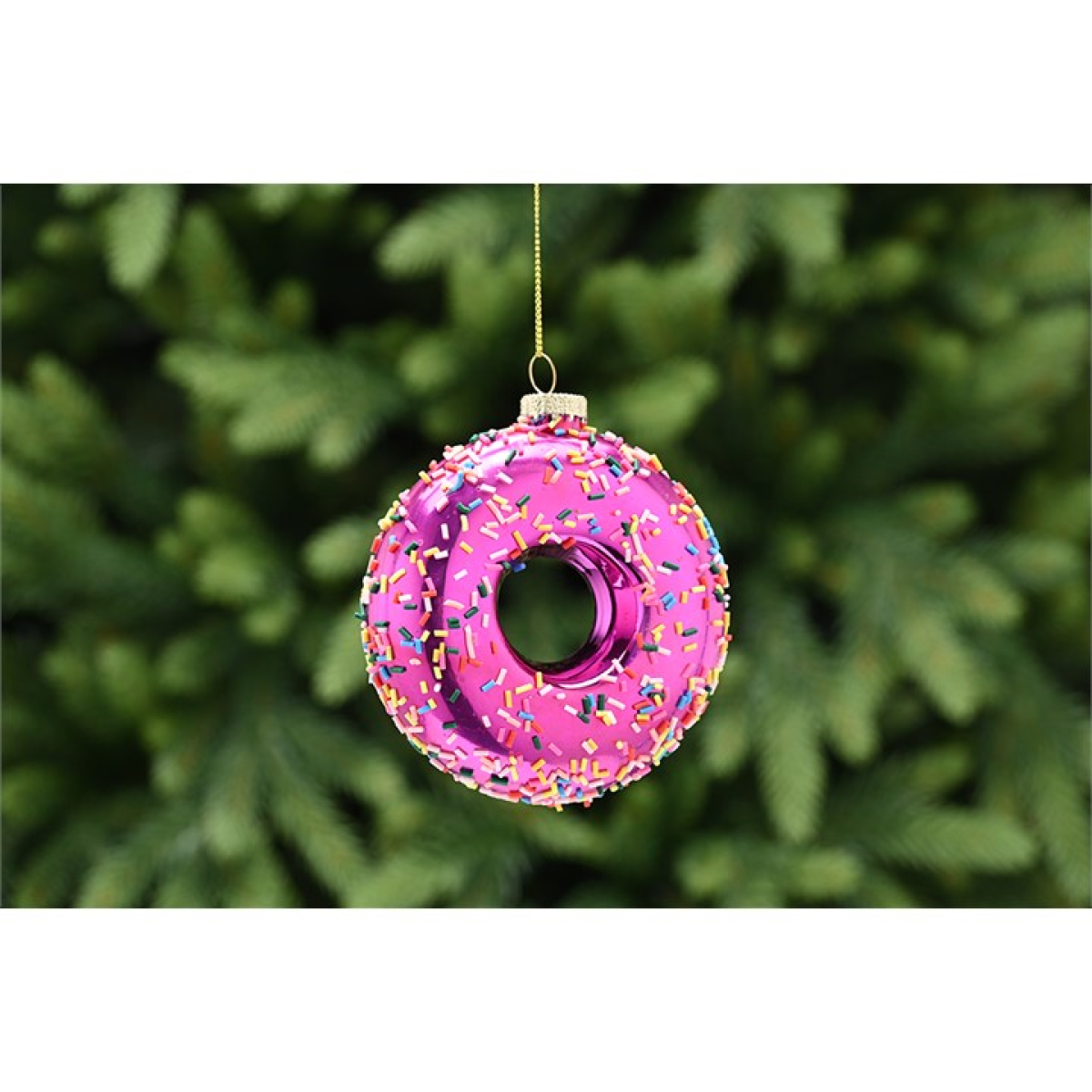 Sprinkle Donut Glass Hanging Decoration