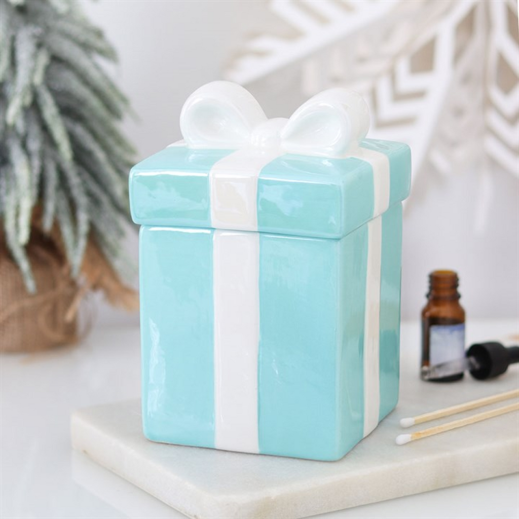 Blue Christmas Present Oil Burner