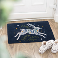 Blue Leaping Hare Doormat