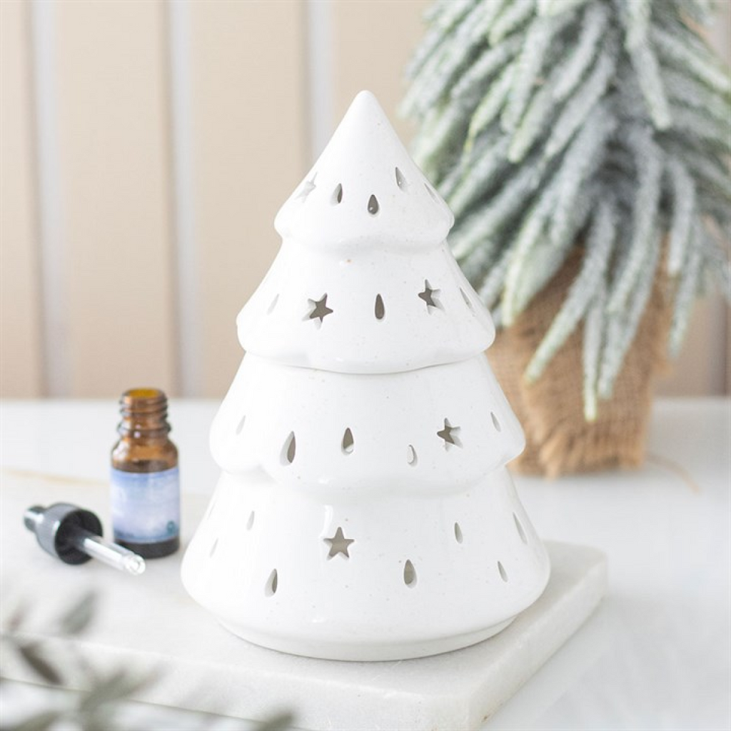 White Winter Fir Tree Oil Burner
