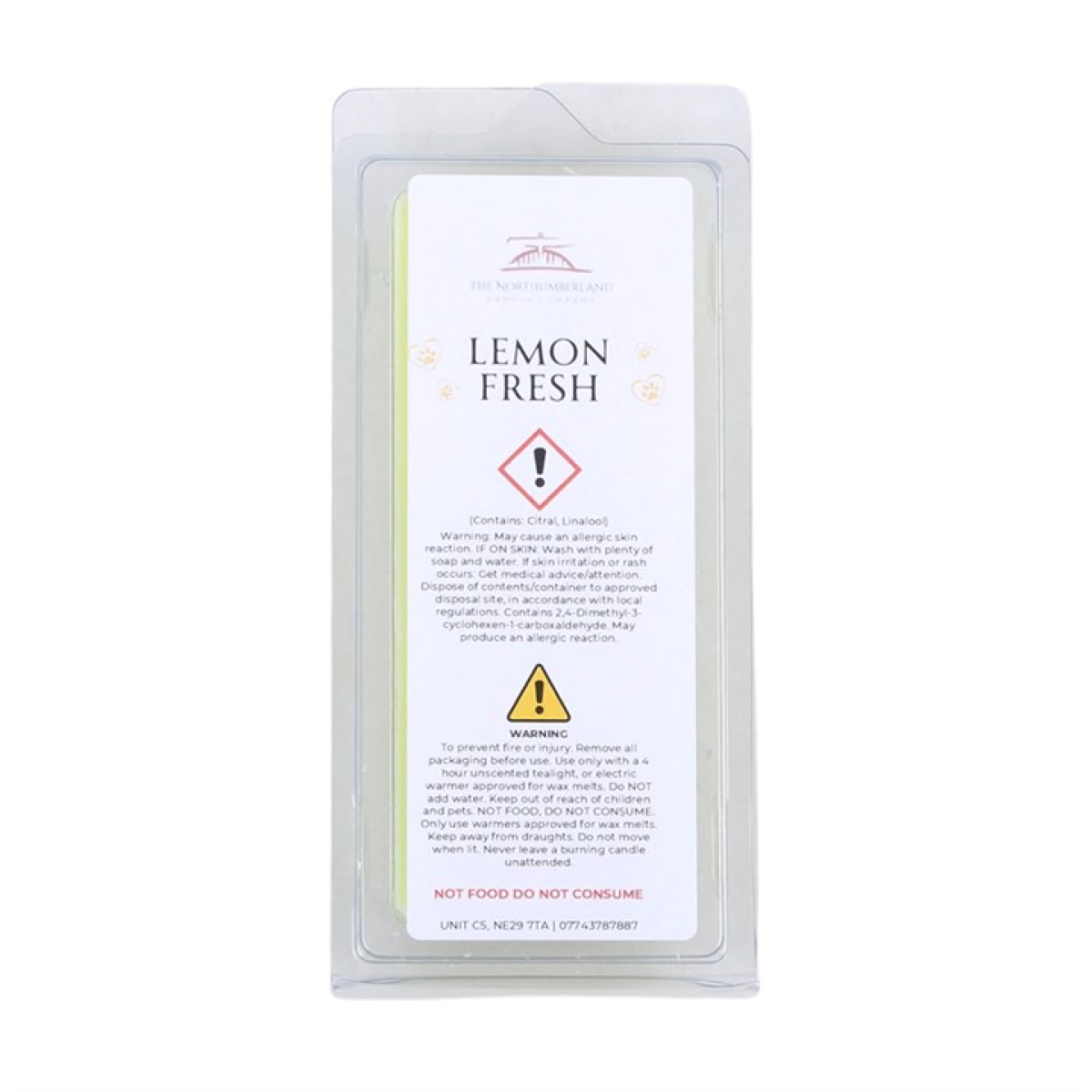 Lemon Fresh 50g Wax Melt Snap Bar