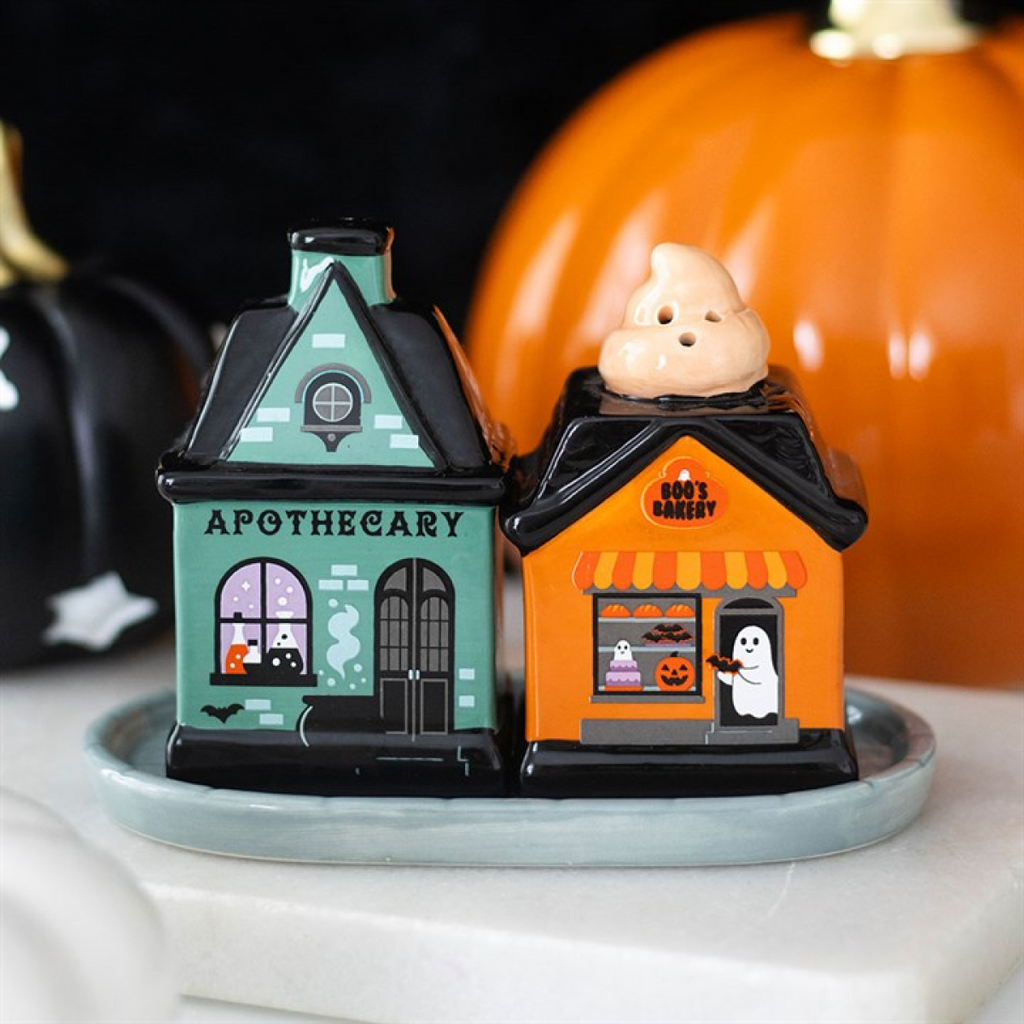Spooky Street Salt and Pepper Shakers