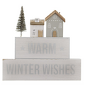 20cm Warm Winter Wishes Stacked Block Sign