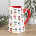 Christmas Street Print Ceramic Flower Jug